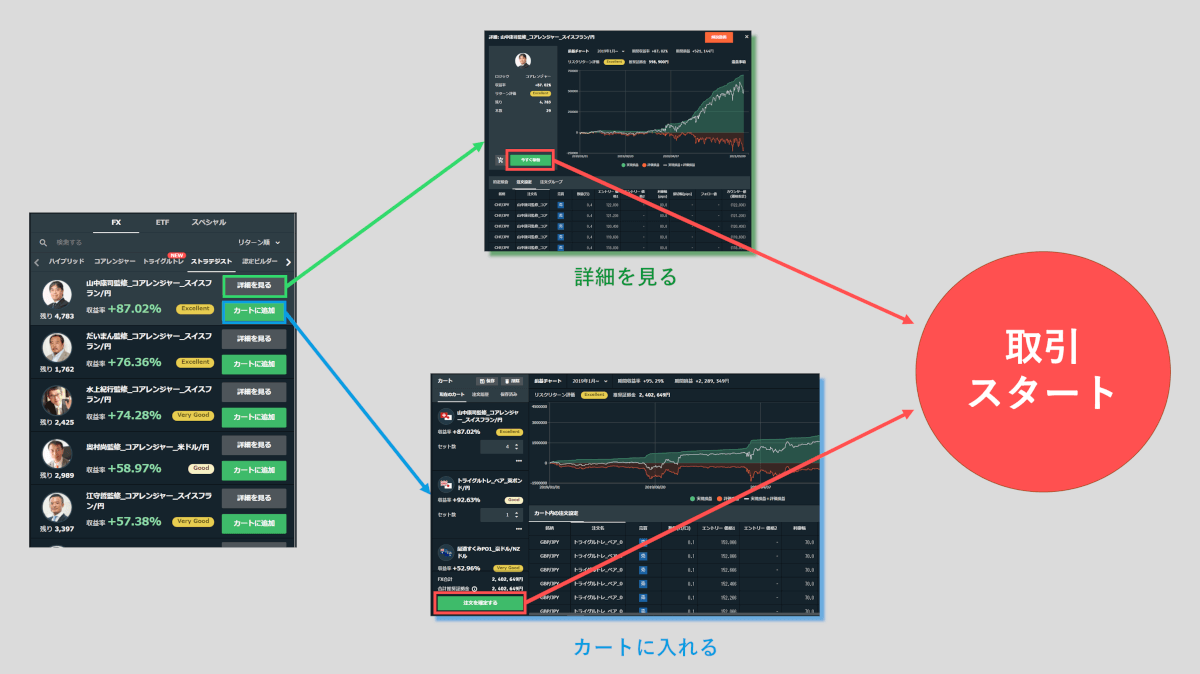 インヴァスト証券（トライオートFX）：取引開始までの手順例(セレクト)